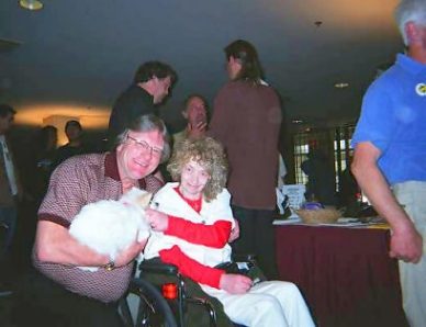 Wayne with Dennis' pooch, Pinky and Jacki
